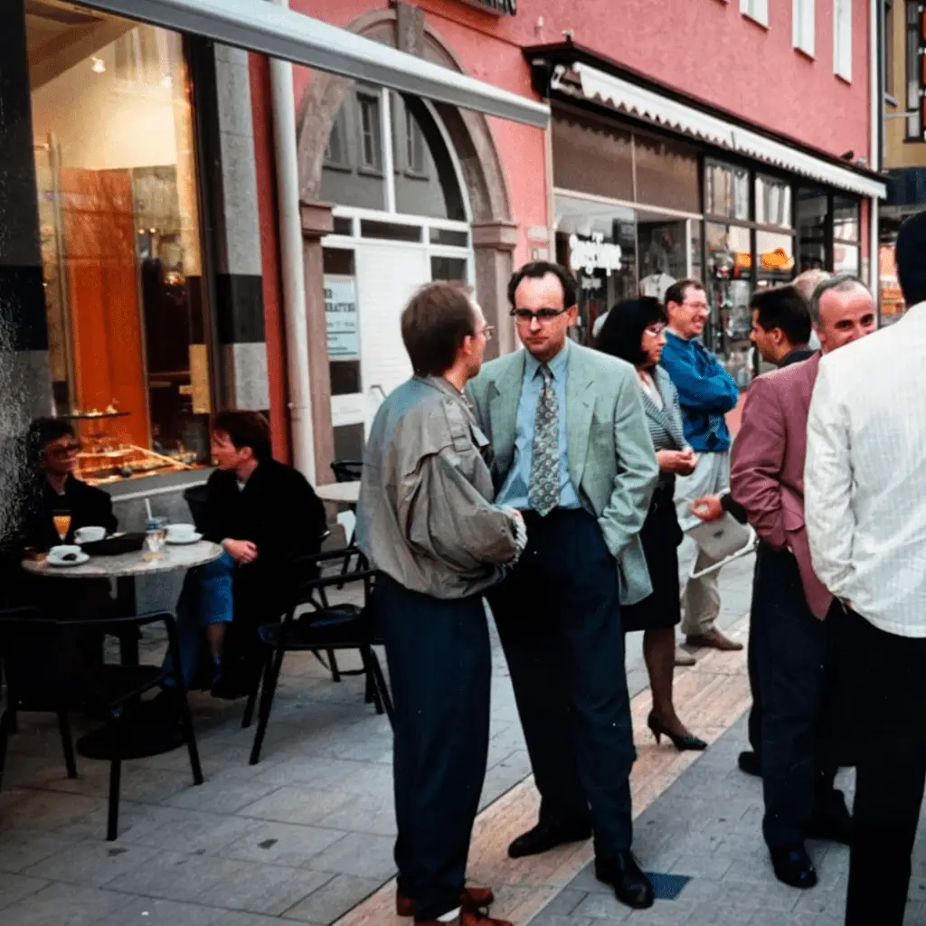 optik-schuett-ludwigsburg-optiker-hoergeraete-innovative meilensteine 1992 Gründung Schütt in der Seestrasse Strassenparty