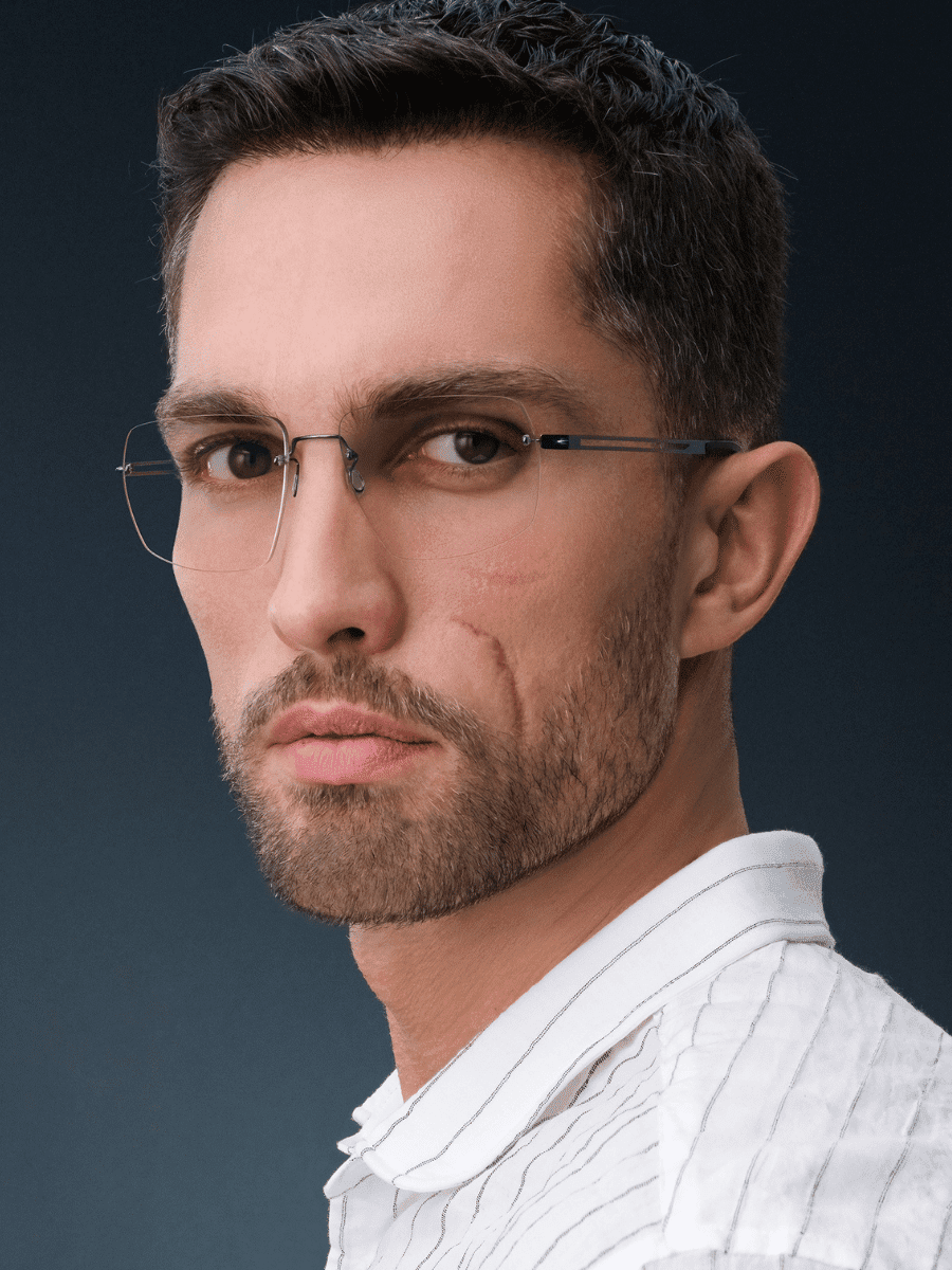 Schütt Optik Hörakustik Ludwigsburg Lindberg randlose Brillen Herren schwarz