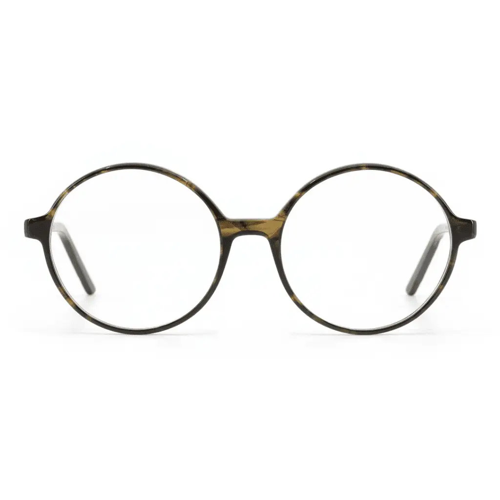 Runde Vintage-Brille von Götti auf weißem Hintergrund.