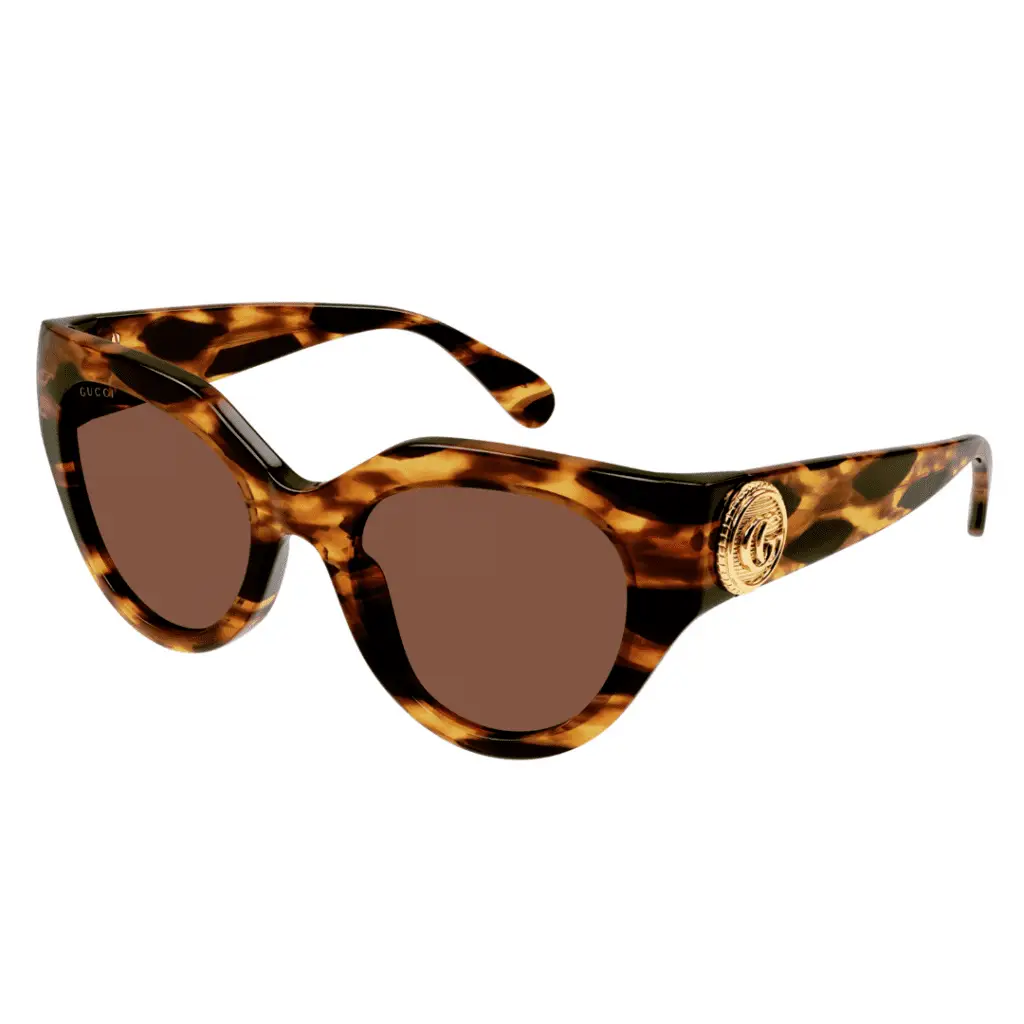 Designer-Sonnenbrille vpn Gucci mit Schildpattmuster.