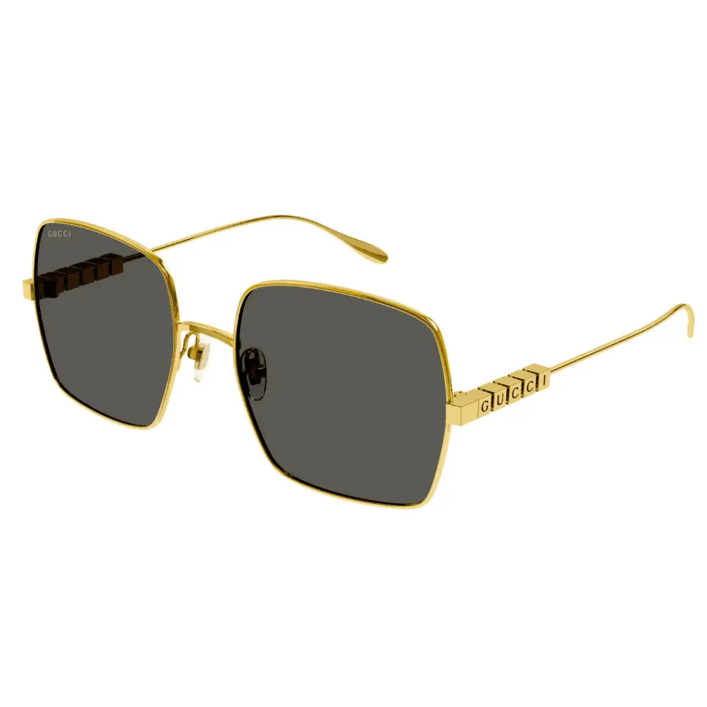 Designer-Sonnenbrille von Gucci mit goldenem Gestell.
