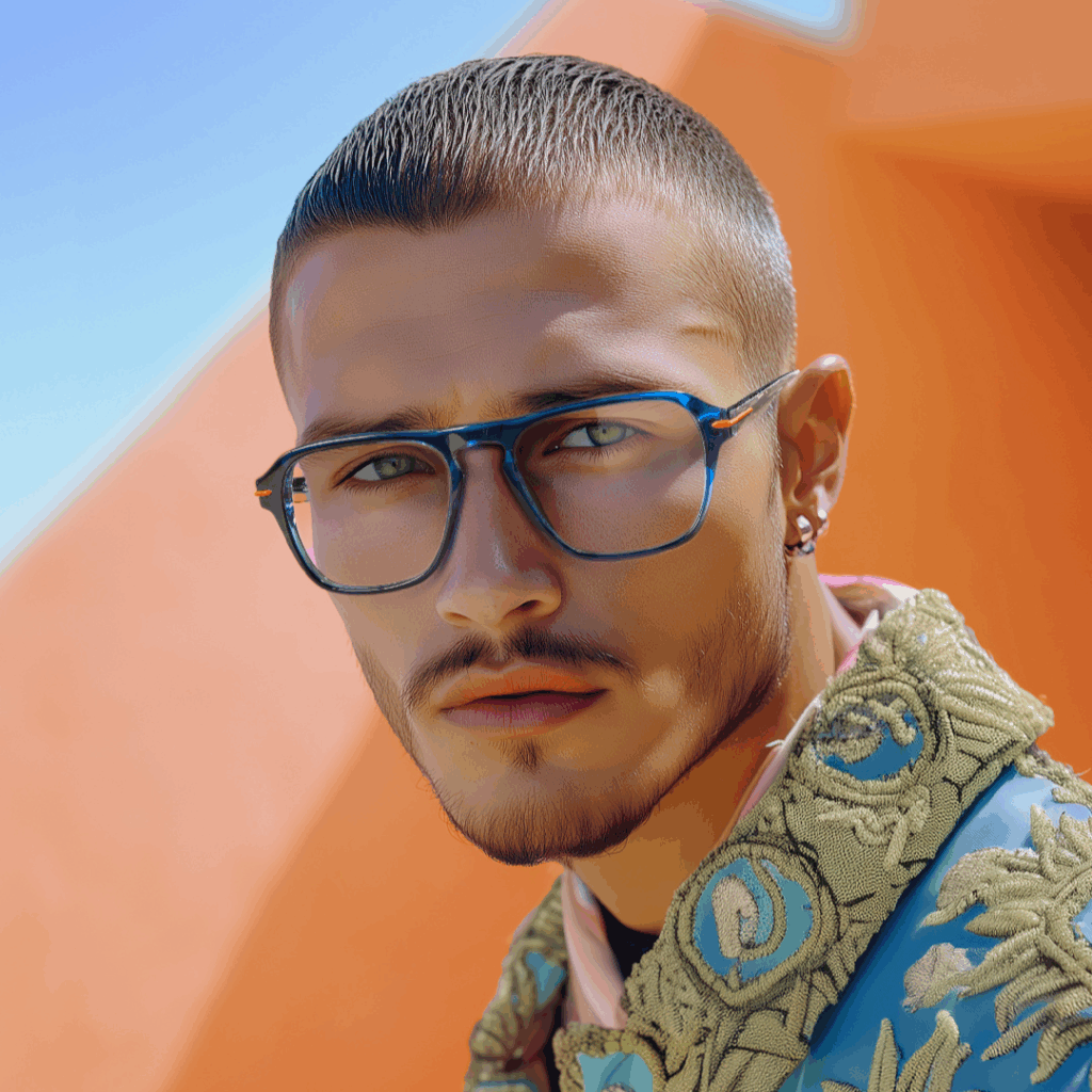 Bunte Männerbrille von Woodys bei SCHÜTT Optik Hörakustik in Ludwigsburg